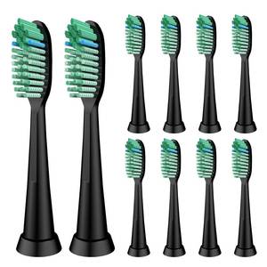 lot 2372 image: Toothbrush Replacement Whitening Heads Compatible with TAO Clean Sonic Electric Toothbrush - Brush Heads Refills, Medium Bristles, Black