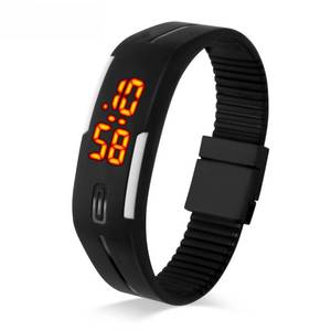 lot 2382 image: TOOCAT Simple LED Electronic Watch, 30M Water��Resistant Rubber Strap, Mens and Womens Watches, Time and Date Read Only - Black