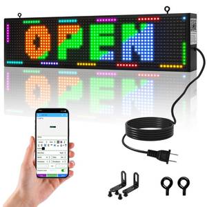 lot 7727 image: Waycreat P10 LED Sign 39x14 Programmable RGB Display
