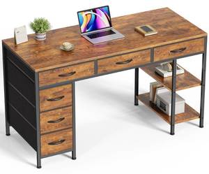 lot 7744 image: Huuger Computer Desk with 6 Drawers, 47 Inch (Could be Missing parts)