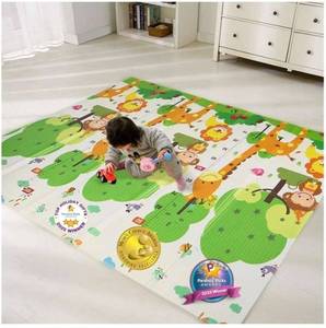 lot 7752 image: Bammax Extra Large 78 x 70 x 0.4 XPE Foam Baby Play Mat with Travel Bag  Anti-Slip, Waterproof, Foldable & Reversible Padded Playmat  Baby Crawling & Kids Play Mat �� Giftable Design
