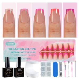 lot 7762 image: Misssix French Tip Press-On Nails Kit, 150 Pieces