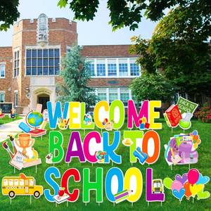 lot 7771 image: Fovths Back to School Yard Sign 17-Piece Set