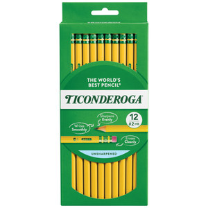 lot 8425 image: Ticonderoga #2 Wood Pencils Unsharpened Yellow 12 Count