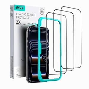 lot 8436 image: ESR iPhone 15 Pro Screen Protector 3-Pack Tempered Glass