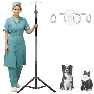 lot 9806 image: Crilealym IV Poles,45to 83In IV Stand Floor with 4 IV Bag Holder Stand Portable Telescopic Stabilizing Tripod Stainless Steels Pipe Extension Pole IV Influsion Pole Lightweight Strudy (45-83in)