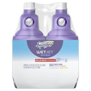 lot 9810 image: Swiffer WetJet Solution Refill for Floor Mopping and Cleaning, All Purpose Multi Surface Floor Cleaning Solution, Fresh Citrus Scent, 1.25 Liters (2 Pack)