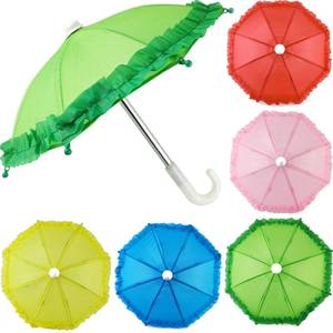 lot 10184 image: NSBELL 5PCS Cute Doll Toys Sunny Rainy Umbrella for American Girl Dolls and Other 18 inch Dolls Decoration Games Photography Props Supplies