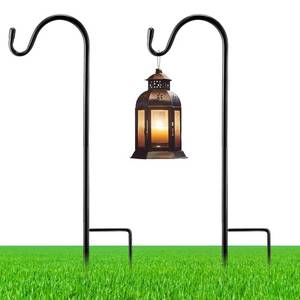 lot 10194 image: Yetene 2 Pcs 15 Inch Shepherds Hook for Outdoor Adjustable Bird Feeder Pole
