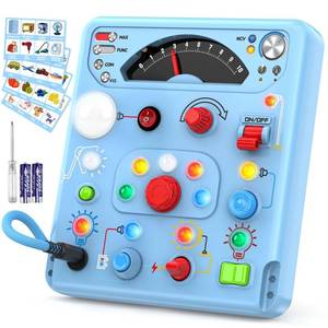 lot 10199 image: Tozuoup Busy Board Montessori Toys with 13 LED Lights and 10 Switches