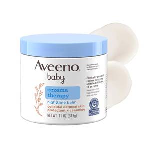 lot 10223 image: Aveeno Baby Eczema Therapy Nighttime Body Balm, Hypoallergenic, 11 oz
