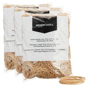 lot 13602 image: Amazon Basics Rubber Bands Size 19, 3-Pack (3,750 Total)