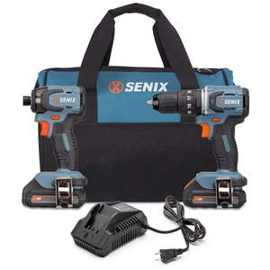lot 13610 image: Senix 20V Cordless Brushless Combo Kit with Drill & Impact Driver