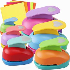 lot 13627 image: CHENGU 6-Piece Heart Punch Set with Sticker Paper