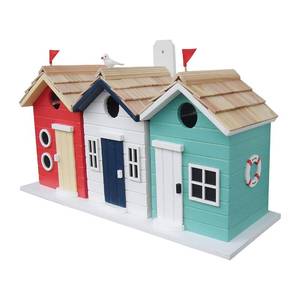 lot 13639 image: Home Bazaar Brighton Beach Huts Birdhouse  Retail $114.99