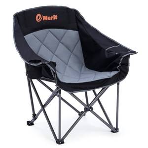 lot 13643 image: Emerit 2-Pack Big & Tall Padded Folding Camping Chairs