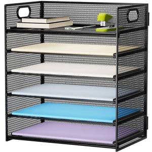 lot 13671 image: Marbrasse 6-Tier Mesh Paper Organizer with Handle