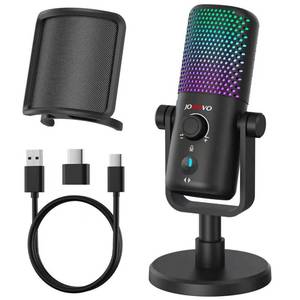 lot 13673 image: JOUNIVO Gaming USB Microphone with Pop Filter RGB