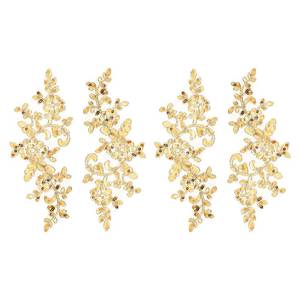 lot 14357 image: Uxcell 4 Pcs Flower Lace Appliques 3D Embroidery Sequin Patch
