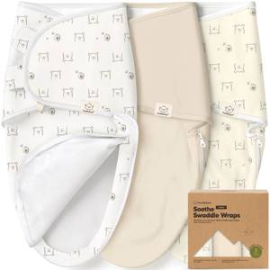 lot 14358 image: KeaBabies Newborn Swaddle Sleep Sacks, 3-Pack