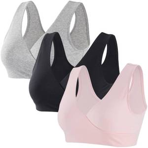 lot 14376 image: SORIHEYI Maternity Nursing Bra Seamless Wire-Free XXL 3-Pack