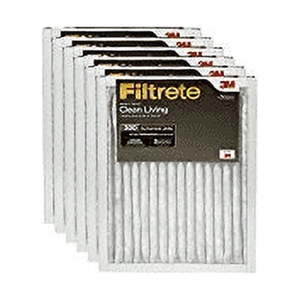 lot 17393 image: Filtrete Clean Living Basic Dust AC Furnace Air Filter 14x20x1 6-Pack