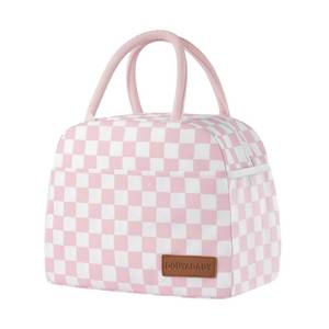 lot 17412 image: Douyadady Insulated Lunch Bag Pink Checkerboard