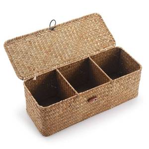 lot 17432 image: DECRAFTS Seagrass Storage Basket with Lid