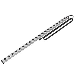 lot 17438 image: Oviitech 20 Outlet Metal Power Strip 15ft Cord 15A