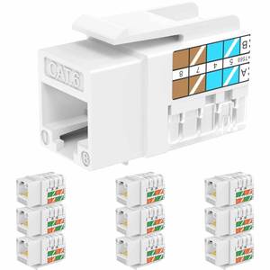 lot 17442 image: Rapink RJ45 Keystone Jack Cat6 10G 10 Pack White