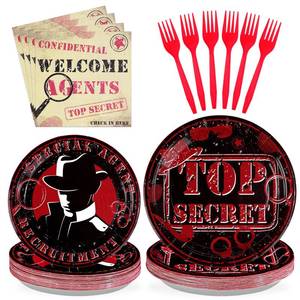 lot 17457 image: Grencian Spy Party Tableware Set, 96-Piece