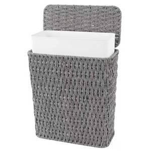 lot 17462 image: Coeusy 3 Gallon Woven Paper Rope Trash Can with Lid