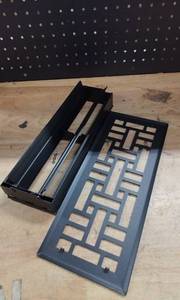 lot 18192 image: Black Metal Vent Insert With Decorative Cover