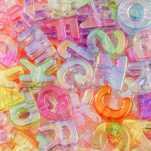 lot 18206 image: BERMRO 78Pc Large Letter Beads Acrylic Alphabet A-Z