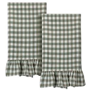 lot 18210 image: Hummingbird Sage Green Gingham Cotton Kitchen Towels