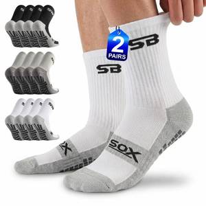 lot 18211 image: SB SOX Mens Grip Socks 2-Pair Athletic Non-Slip
