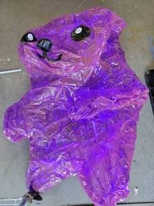 lot 19672 image: Purple Inflatable Bear Decoration with Electric Fan