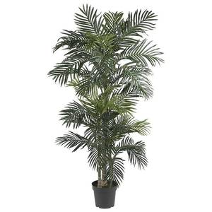 lot 19679 image: Nearly Natural 6.5 Golden Cane Palm Silk Tree Unlit, Indoor Faux Foliage, No Assembly Required
