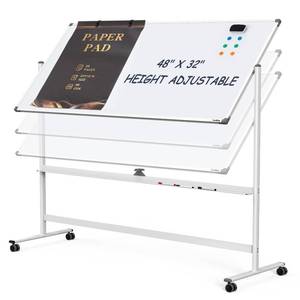 lot 19680 image: Rolling Whiteboard 48x32 Large White Board Dry Erase Board on Wheels