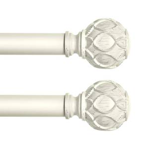 lot 19684 image: TANGWIN Farmhouse Curtain Rod Adjustable,Heavy Duty Boho,18-45,White,2Pack