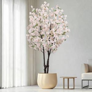lot 19713 image: DRACIT Artificial White Cherry Blossom Tree 5.7ft(68in) Faux Lifelike Plant