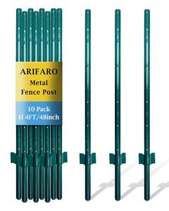 lot 19714 image: ARIFARO Fence Posts 4 Feet, 10-Pack, Heavy Duty U Post, Metal Fence Post