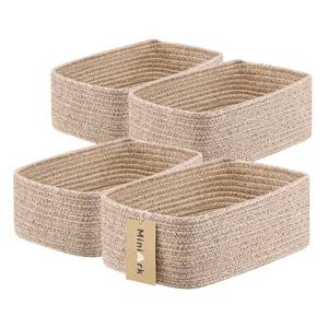 lot 19741 image: MiniArk Small Storage Baskets for Organizing  Closet Organizer Bins  Shelf Toy Basket  Woven Rope Baskets  Cube Decorative Box  Shallow Basket  11.5x7.5x4.7  4 Packs Mixed Brown