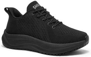 lot 19763 image: SHULOOK Womens Non Slip Work Shoes Arch Support Restaurant Walking Sneaker (7.5, Slightly Worn)