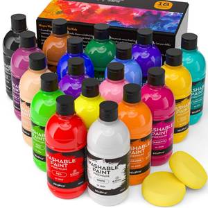 lot 19764 image: Nicpro 18 Colors Large Washable Paint Set for Kid (8.45oz), Tempera Paints