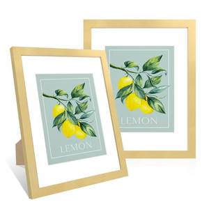 lot 19769 image: ccdcc 11x14 Picture Frame Set of 2, 11 x 14 Wood Photo Frames with Mat for 8x10, Wooden Frame with Real Glass Cover for Wall and Tabletop Display,Gold