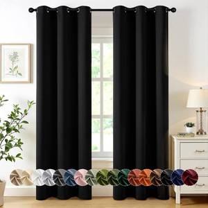 lot 20079 image: MIULEE Blackout Curtains for Bedroom 2 Panels 40 x 72 Inch Long Black