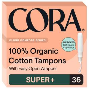 lot 20082 image: Cora Organic Cotton Tampons (36 Super Plus Tampons)