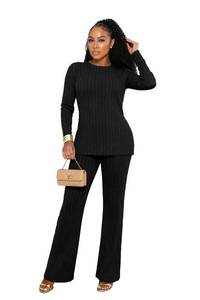 lot 20092 image: YeGine Women 1 Piece Wide Leg Pants Matching Set Tracksuits Black M (LOUNGE PANTS ONLY)