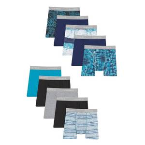lot 20094 image: Hanes Boys Underwear Boxer Briefs Pack, lightweight Comfort Flex Underwear, Moisture-Wicking Boxer Briefs for Boys, 10-Pack SMALL (Grey and Red Colored)
